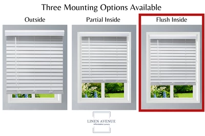 Linen Avenue Cordless Faux Wood Blind, Flush Inside Mount(No Valance Return) 4 Linen Avenue Cordless Faux Wood Blind, Flush Inside Mount(No Valance Return) - Image 2