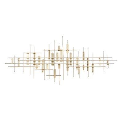 Metal Geometric Narrow Stripes Wall Decor Gold - CosmoLiving By Cosmopolitan 6 Metal Geometric Narrow Stripes Wall Decor Gold - CosmoLiving By Cosmopolitan - Image 4