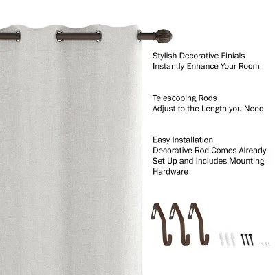 Hastings Home Curtain Rod, Bronze With Cone Finials 4 Hastings Home Curtain Rod, Bronze With Cone Finials - Image 2