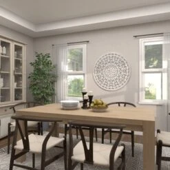 Wood Floral Handmade Intricately Carved Wall Decor With Mandala Design White - Olivia & May -Home Shop GUEST fa4b8e7d 2527 46ae 9279 6a5229f8ee5f