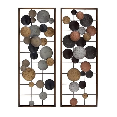 Set Of 2 Metal Geometric Overlapping Round Cutouts Wall Decors - Olivia & May 3 Set Of 2 Metal Geometric Overlapping Round Cutouts Wall Decors - Olivia & May