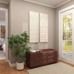 Set Of 2 Wooden Geometric Intricately Carved Wall Decors White - Olivia & May -Home Shop GUEST fac368a9 6be2 4f8d 8dee 821410fe18a2