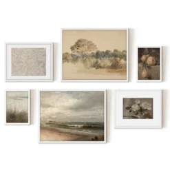 Americanflat 6 Piece Vintage Gallery Wall Art Set - Elm Tree Landscape, The Shore, Woven Silk Textile, Floral Still By Maple + Oak 13 Americanflat 6 Piece Vintage Gallery Wall Art Set - Elm Tree Landscape, The Shore, Woven Silk Textile, Floral Still By Maple + Oak -Home Shop GUEST fb29a91a 19a2 4ad9 bbaf 859b95c84a5a