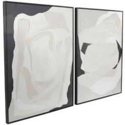 Set Of 2 Contemporary Canvas Abstract Framed Wall Arts With Black Frames White - Olivia & May 12 Set Of 2 Contemporary Canvas Abstract Framed Wall Arts With Black Frames White - Olivia & May -Home Shop GUEST fb55953b 5570 4ef8 abe8 921f1a92f67e