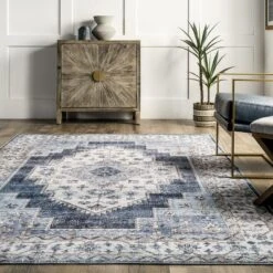 NuLOOM Dania Machine Washable Medallion Area Rug 17 NuLOOM Dania Machine Washable Medallion Area Rug -Home Shop GUEST fc174f60 9482 4871 81f7 de08feff150e