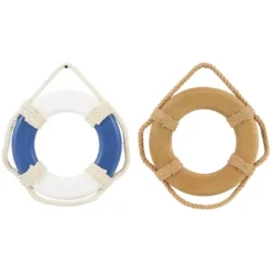 Set Of 2 Wood Sign Handmade 'Welcome' Rope Life Ring Wall Decors With Varying Details Blue - Olivia & May 10 Set Of 2 Wood Sign Handmade 'Welcome' Rope Life Ring Wall Decors With Varying Details Blue - Olivia & May -Home Shop GUEST fc446f7c bbde 45db 8303 2c0f8b6467d9