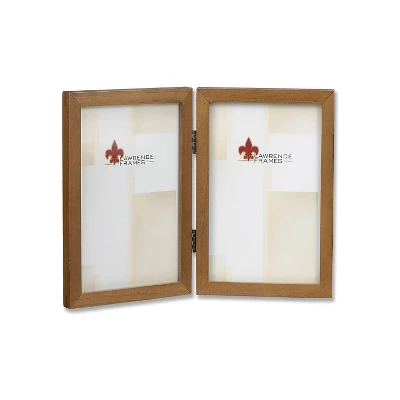 Lawrence Frames 766046D Nutmeg Wood 4x6 Hinged Double Picture Frame 3 Lawrence Frames 766046D Nutmeg Wood 4x6 Hinged Double Picture Frame