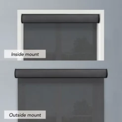 Linen Avenue Cordless Cassette 5% Solar Roller Shade,Black, Charcoal, And White