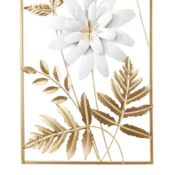 Set Of 2 Metal Floral Wall Decors With Gold Frame - Olivia & May 12 Set Of 2 Metal Floral Wall Decors With Gold Frame - Olivia & May -Home Shop GUEST fe73f945 b1ce 4a29 85df a89ad6285248